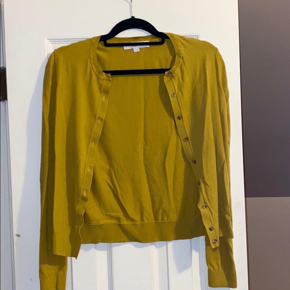 Loft mustard color cardigan